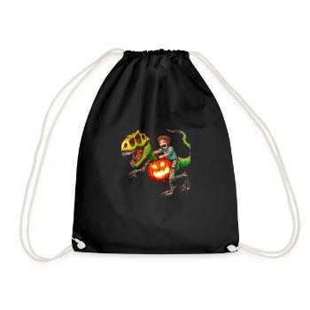 Halloween Dino Ghoul chevauchant des dinosaures - Sac de sport léger - noir - Devant