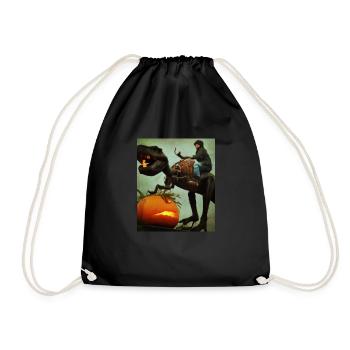 Halloween Dino Boy chevauchant des dinosaures - Sac de sport léger - noir - Devant