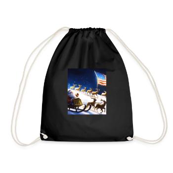 Père Noël américain avec - Sac de sport léger - noir - Devant