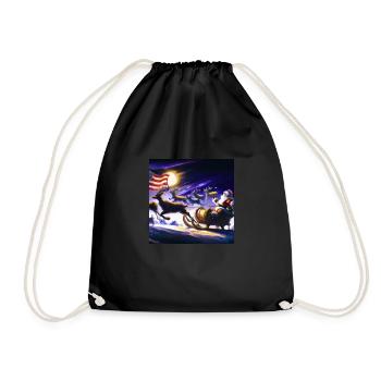 Père Noël américain avec - Sac de sport léger - noir - Devant