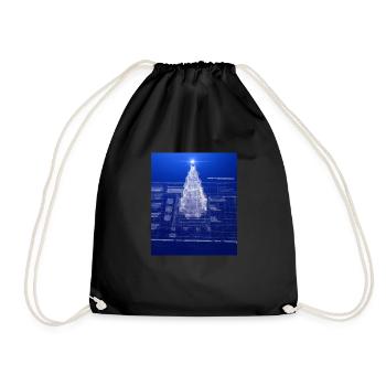 Christmas Christmas Tree Schematic Blueprint - Drawstring Bag - black - Front
