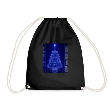 Christmas Christmas Tree Schematic Blueprint - Drawstring Bag - black - Front