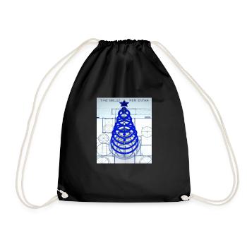 Christmas Christmas Tree Schematic Blueprint - Drawstring Bag - black - Front