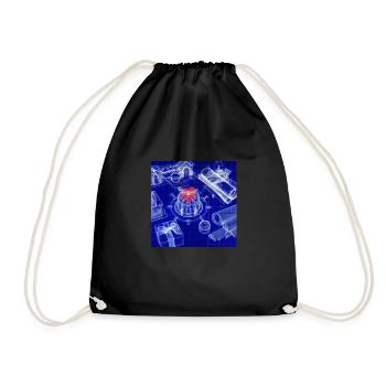 Christmas Christmas Tree Schematic Blueprint - Drawstring Bag - black - Front