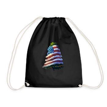 Arbre de Noël américain avec US - Sac de sport léger - noir - Devant