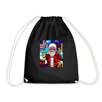 Amerikanisches Weihnachten Weihnachtsmann - Turnbeutel - Schwarz - Vorne