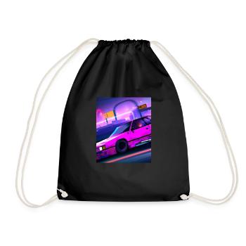 Vaporwave Esthétique Synthwave Car - Sac de sport léger - noir - Devant