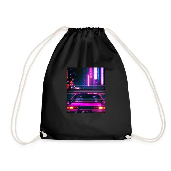 Vaporwave Esthétique Synthwave Car - Sac de sport léger - noir - Devant