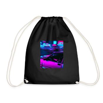 Vaporwave Esthétique Synthwave Car - Sac de sport léger - noir - Devant
