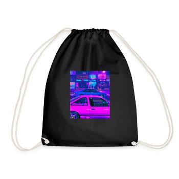 Vaporwave Esthétique Synthwave Car - Sac de sport léger - noir - Devant
