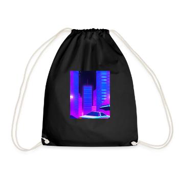 Vaporwave Esthétique Synthwave City - Sac de sport léger - noir - Devant