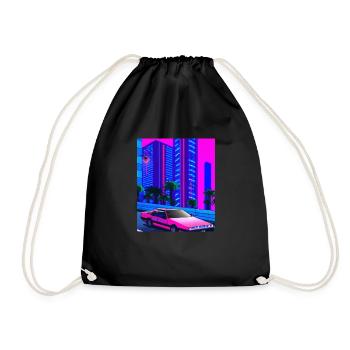 Vaporwave Esthétique Synthwave City - Sac de sport léger - noir - Devant