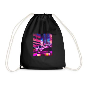 Vaporwave Esthétique Synthwave City - Sac de sport léger - noir - Devant