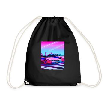 Vaporwave Esthétique Synthwave Car - Sac de sport léger - noir - Devant