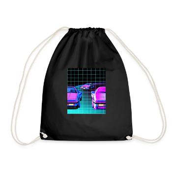 Vaporwave Esthétique Synthwave Car - Sac de sport léger - noir - Devant