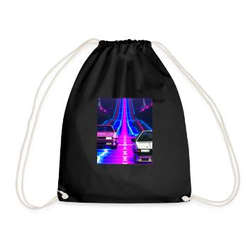 Vaporwave Esthétique Synthwave Car - Sac de sport léger - noir - Devant