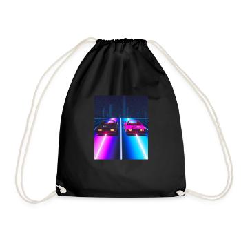 Vaporwave Esthétique Synthwave Car - Sac de sport léger - noir - Devant