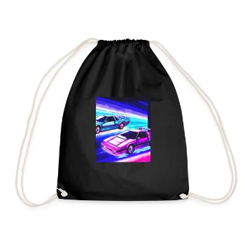 Vaporwave Esthétique Synthwave Car - Sac de sport léger - noir - Devant