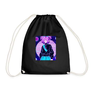 Pastel Esthétique Triste Anime Fille - Sac de sport léger - noir - Devant