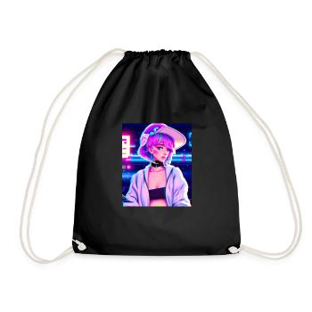 Pastel Esthétique Triste Anime Fille - Sac de sport léger - noir - Devant