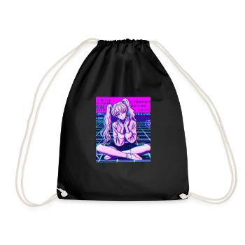 Pastel Esthétique Triste Anime Fille - Sac de sport léger - noir - Devant