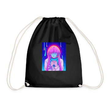 Pastel Esthétique Triste Anime Fille - Sac de sport léger - noir - Devant