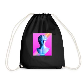Vaporwave Statue Roman Bust - Drawstring Bag - black - Front