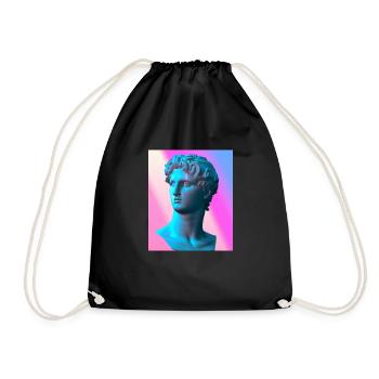 Vaporwave Statue Roman Bust - Drawstring Bag - black - Front