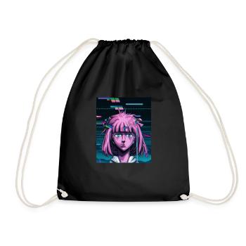 Pastel Esthétique Triste Anime Fille - Sac de sport léger - noir - Devant