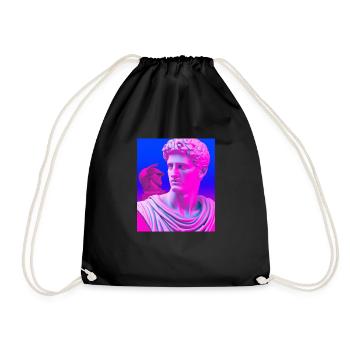 Vaporwave Statue Roman Bust - Drawstring Bag - black - Front