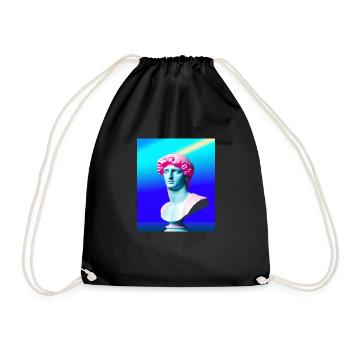 Vaporwave Statue Roman Bust - Drawstring Bag - black - Front