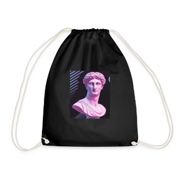 Vaporwave Statue Roman Bust - Drawstring Bag - black - Front