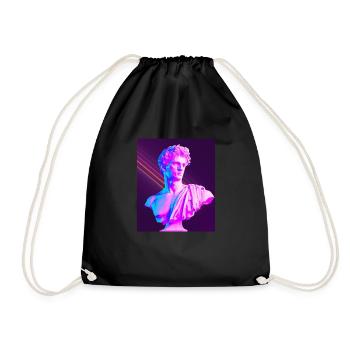 Vaporwave Statue Roman Bust - Drawstring Bag - black - Front