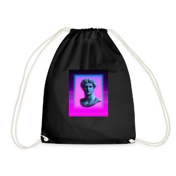 Vaporwave Statue Roman Bust - Drawstring Bag - black - Front