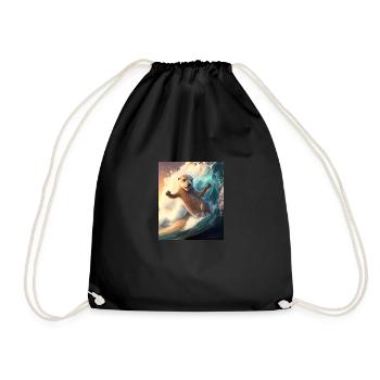 Beach Vibe Otter Cool Surfing Otter - Turnbeutel - Schwarz - Vorne