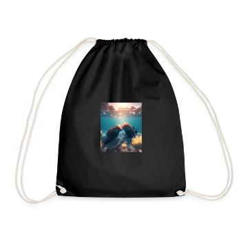Cute Otter Lovers Sweet Sea Otter Couple - Turnbeutel - Schwarz - Vorne