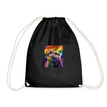 Étreinte Loutre tenant LGBT Flaglet Loutre LGBT - Sac de sport léger - noir - Devant