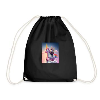 Cute Rainbow Unicorn Otter Riding A Unicorn - Turnbeutel - Schwarz - Vorne