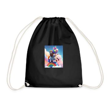 Cute Rainbow Unicorn Otter Riding A Unicorn - Turnbeutel - Schwarz - Vorne