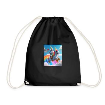 Cute Rainbow Unicorn Otter Riding A Unicorn - Turnbeutel - Schwarz - Vorne