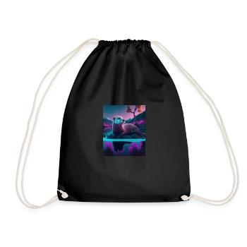 Cool Sea Otter Design Synthwave Wandering Otter - Turnbeutel - Schwarz - Vorne