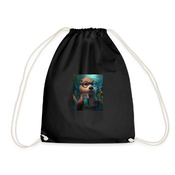 Partygoer Animal Theme Tequila Lover Floating - Drawstring Bag - black - Front