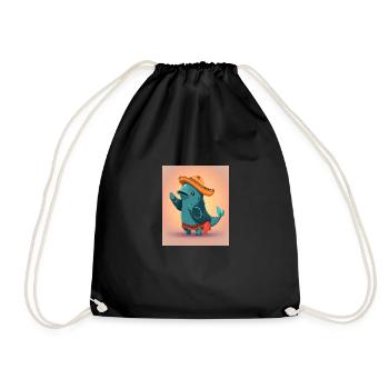 Vaquita Wearing Sombrero Kawaii Dabbing Vaquita - Drawstring Bag - black - Front