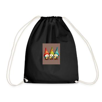Gnome Playing Musical Instruments Mexican Gnomes - Turnbeutel - Schwarz - Vorne