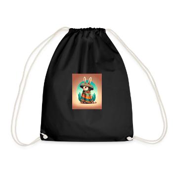 Dabbing Rabbit In Mexican Costume Year of The - Drawstring Bag - black - Front