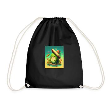 Vegan Avocado Lover Avocado Lover Axolotl Fish - Drawstring Bag - black - Front