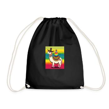 Unicorn Morphed With Llama Funny Mexican Unicorn - Turnbeutel - Schwarz - Vorne