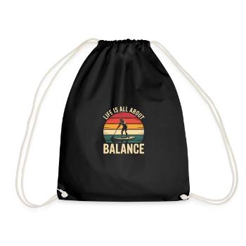 Life Is All About Balance Retro Paddleboarding - Turnbeutel - Schwarz - Vorne