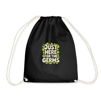 Just Here for the Germs Microbiologist - Drawstring Bag - black - Front