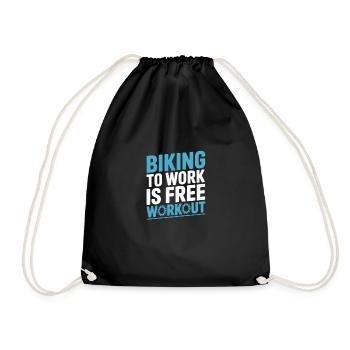 Biking to Work is Free Workout Bike Commuting - Drawstring Bag - black - Front